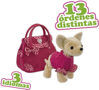 PELUCHE PERRO CHI CHI LOVE INTERACTIVO C/BOLSO EXCLUSIVO OBEDECE A TUS INTRUCCIONES