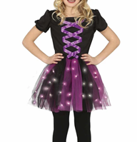 DISFRAZ BRUJA CON LED INFANTIL T- 3/4 AÑOS