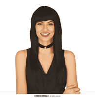 PELUCA MELENA NEGRA CON FLEQUILLO