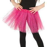 FALDAS TUTU CON BRILLO ROSA FUXIA  4O CTM 