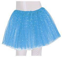 FALDAS DE TUTU CON DIBUJO PURPURINA DE 30 CTM CELESTE