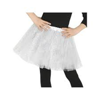 FALDAS DE TUTU CON DIBUJO PURPURINA DE 30 CTM BLANCO