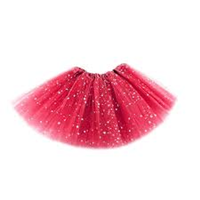 FALDAS DE TUTU CON DIBUJO PURPURINA DE 30 CTM ROJA