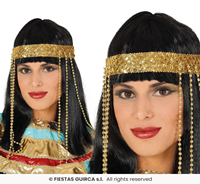 PELUCA EGIPCIA CON DIADEMA EN CAJA