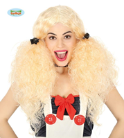 PELUCA RUBIA CON COLETAS EN CAJA
