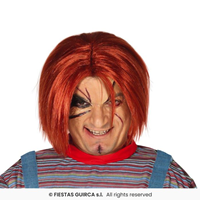 PELUCA MUÑECO ASESINO EN CAJA