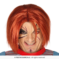 PELUCA MUÑECO ASESINO EN CAJA