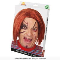 PELUCA MUÑECO ASESINO EN CAJA