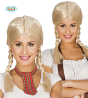 PELUCA TRENZAS RUBIA EN CAJA