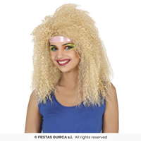 PELUCA MELENA RUBIA CON RIZOS EN CAJA