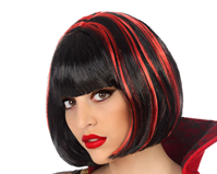 PELUCA LISA CORTA VAMPIRESA ROJO EN CAJA