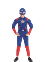 DISFRAZ CAPITAN HERO MUSCULOSO T-7/9 AÑOS