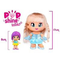 Figura Pinypon Pop & Shine Cuentos 17 cm con pelo real que podrás convertir en princesa con purpurina y cristales.