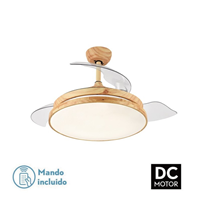 LAMPARA VENTILADOR METAL/ABS COLOR MADERA 