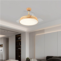 LAMPARA VENTILADOR METAL/ABS COLOR MADERA 