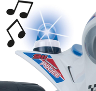 TRIMOTO SAMURAI POLICE BATERIA 6V CON LUZ Y SONIDOS 61X52X50 CM