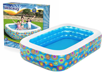 Piscina Hinchable BESTWAY Flores Azul (229x152x56cm)