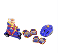 PATIN EN LINEA EXTENSIBLE FC BARCELONA T35 a T38 CASCO Y PROTECCIONES EN MOCHILA