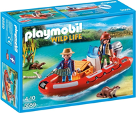 PLAYMOBIL BOTE HINCHABLE CON EXPLORADORES