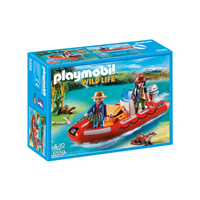 PLAYMOBIL BOTE HINCHABLE CON EXPLORADORES