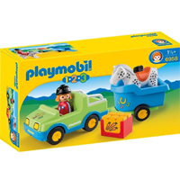 PLAYMOBIL 1.2.3 COCHE CON REMOLQUE