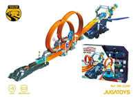 Pista Six Six Zero, incluye 2 looping,  1 figura y 1 coche, con 53 pzas 40x30x9cm