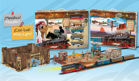 TREN FAR WEST METALICO CON LUZ 68X53X44 CON DIORAMA Y FUERTE