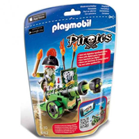 PLAYMOBIL CAÑON INTERACTIVO VERDE CON CAPITAN PIRATA