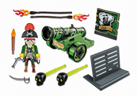 PLAYMOBIL CAÑON INTERACTIVO VERDE CON CAPITAN PIRATA