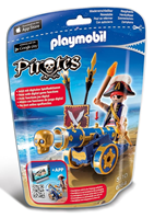PLAYMOBIL CAÑON INTERACTIVO AZUL CON PIRATA