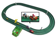 Juego de pista de carreras de caballo para niños con 2 caballos de carreras
