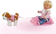 BABY BORN BASICO CON TRINEO Y PERRO SAN BERNARDO ANDADOR