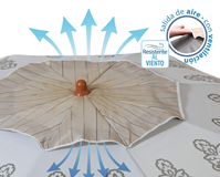 PARASOL BOHO/FALDÓN 200 CM ORIENT. ALUMINIO OXFORD UPF50+ 210D 2 ST. 22/25MM