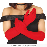 GUANTES LARGOS DE 45 CT ROJO BRILLO 
