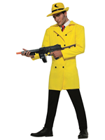 Disfraz de cómic de gánster pop art con máscara para adulto, chaqueta amarilla banana