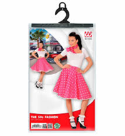 Conjunto Disfraz Rock N Roll 50S Rosa 2 piezas