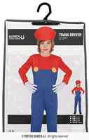 DISFRAZ MAQUINISTA DE TREN , FONTANERO T 7-9 AÑOS 