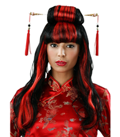 PELUCA ASIATICA GUEISA CON PALILLOS