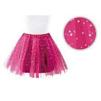 FALDAS TUTU  DE 40 CTM ROSA FUXIE CON ESTRELLAS