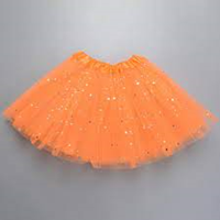 FALDA TUTU BRILLANTINA NARANJA 30CTM