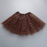 FALDAS TUTU CON BRILLO MARRON 4O CTM 