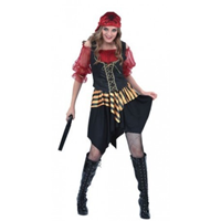 Disfraz de pirata rojo para mujer talla M/L