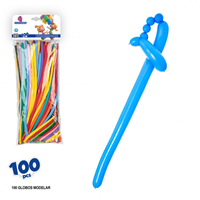 12153: GLOBOS MODELAR 100pcs COLORES SURTIDOS