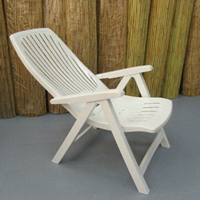 Sillon tumbona 4 posiciones resina blanca
