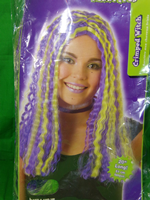 PELUCA MORADA Y VERDE ONDULADA INFANTIL