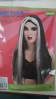 PELUCA MELENAS MECHAS BLANCA/NEGRAS