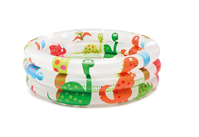 Piscina hinchable 3 aros Animales con suelo hinchable (Capacidad 28 litros)(1-3 años) 61x22 cm