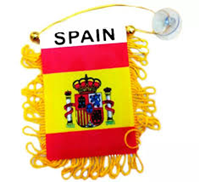 BANDERINES DE ESPAÑA CON VENTOSA PARA COCHES 
