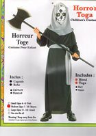 DISFRAZ INFANTIL TERROR HORROR TOGA T 7-9 AÑOS 