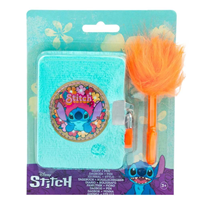 MINI DIARIO STITCH + BOLIGRAFOS POMPOM+CANDADO 